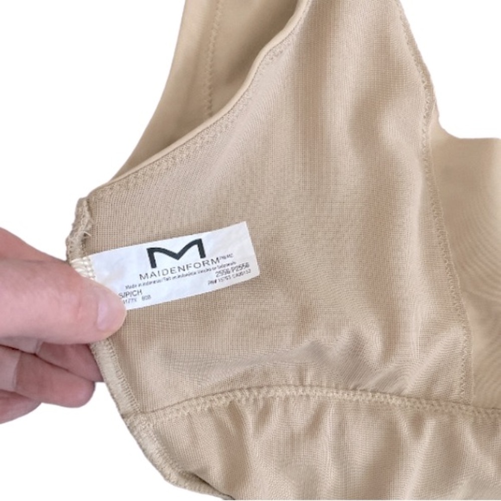 Maidenform Shapewear Bodysuit Adjustable V-Neck Firm Control Nude Size Small - Picture 11 of 14